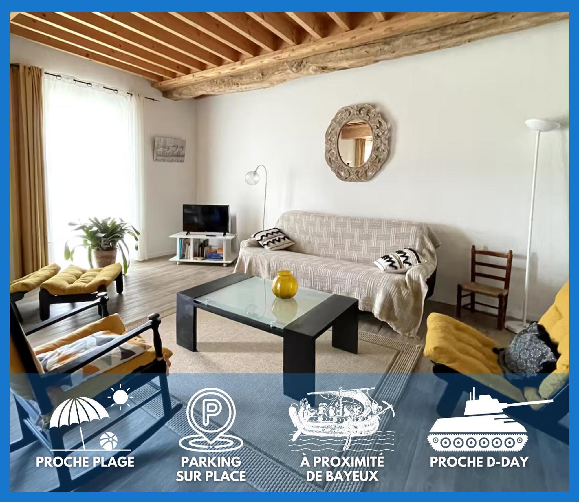 Nid De Pie Grand Duplex Lumineux Cadre Verdoyant Calme A 5 Mn De La Mer Pres Port En Bessin, Bayeux, Omaha Beach, Commes Εξωτερικό φωτογραφία